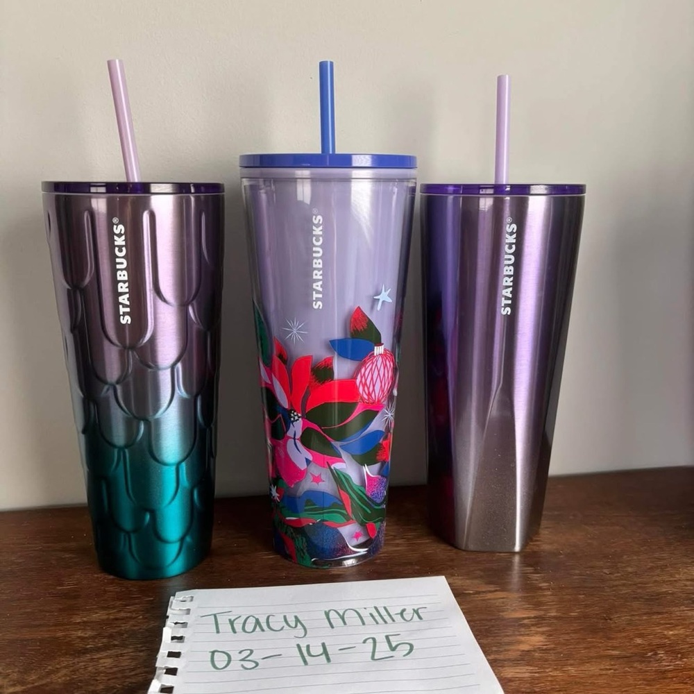 Starbucks Vibrant Floral and Metallic Tumblers
